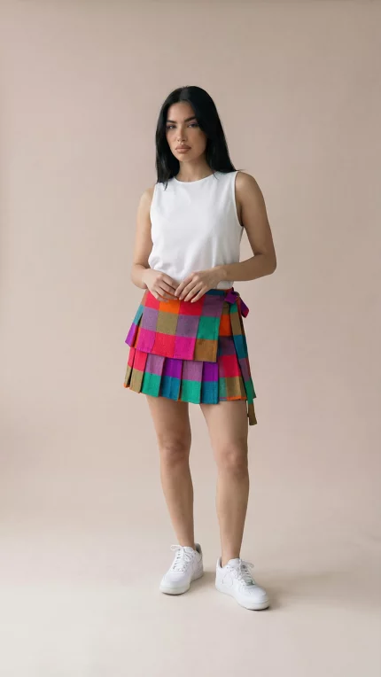 Falda TARTAN MULTICOLOR AJUSTABLE